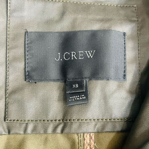 J. Crew Womens Army Green Full Zip Buttoned Cotton Military Jacket Size XS - Picture 5 of 7